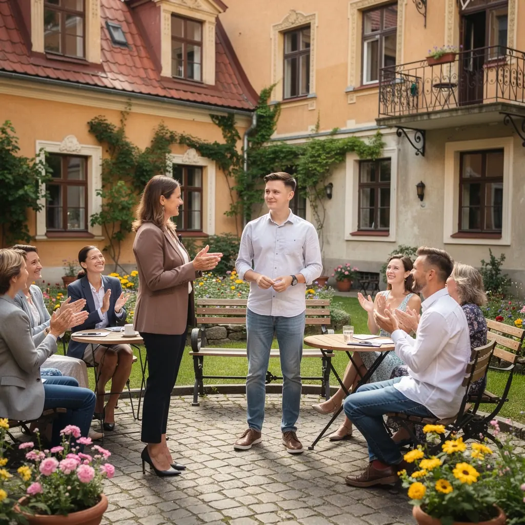 Dzīves kouča sesija, kurā tiek pārrunāti individuālie attīstības plāni.